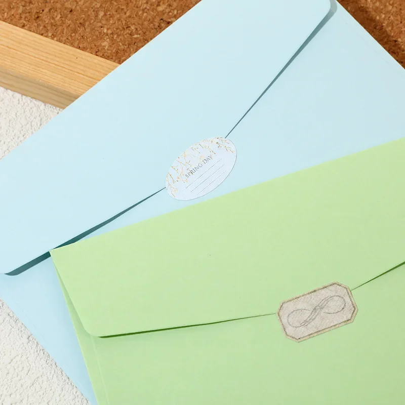 Macaron Color Envelopes 5pcs Wedding Party Invitation Cards Cover Greeting Cards Stationery Office Supplies