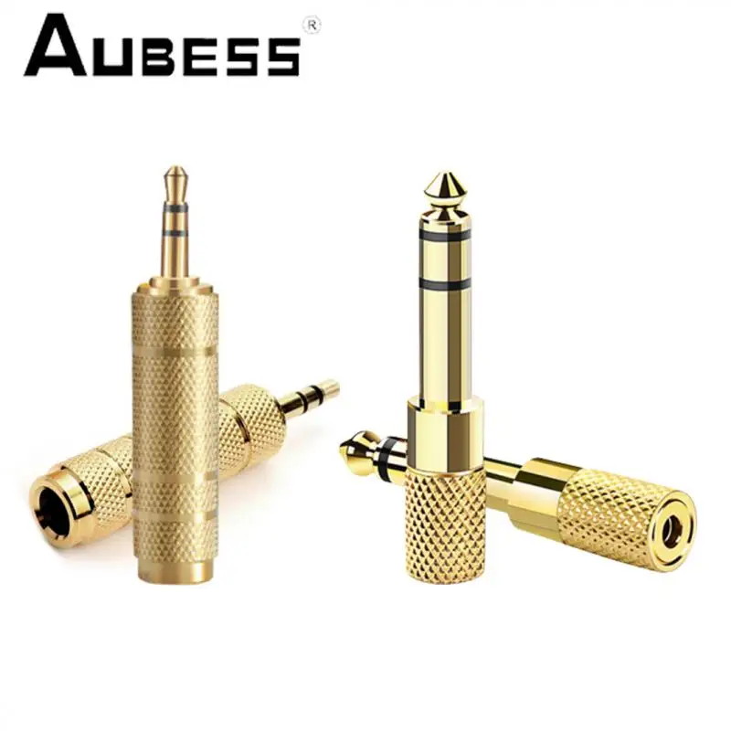 1/2/10pcs 헤드폰 어댑터 6.35mm 남성 3.5mm 여성 내마모성 잭 변환기 금도금 공정 오디오 플러그