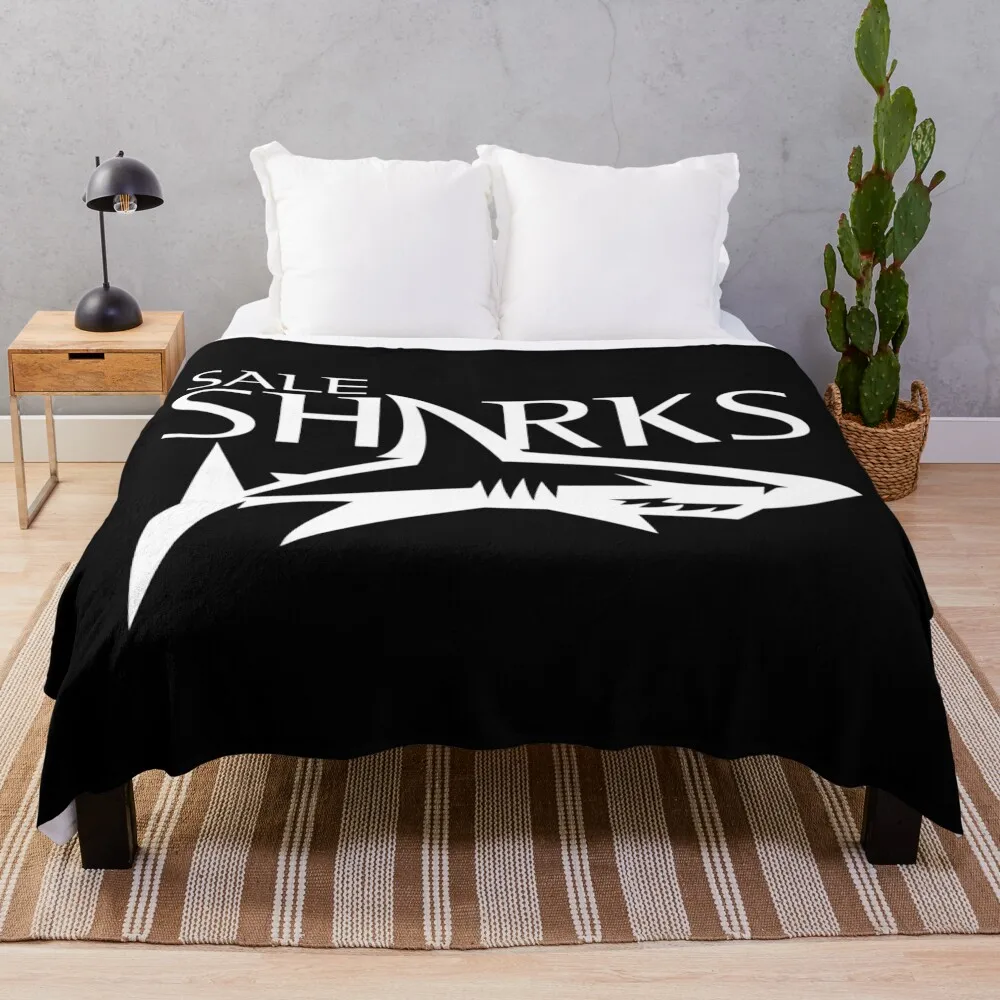

The Sale Sharks in white Throw Blanket Bed covers For Sofa Thin Personalized Gift Baby Blanket