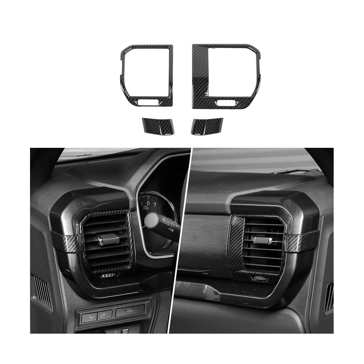 

Центральная консоль для Ford F150 2021 2022 2023 аксессуары для интерьера (ABS углеродное волокно)