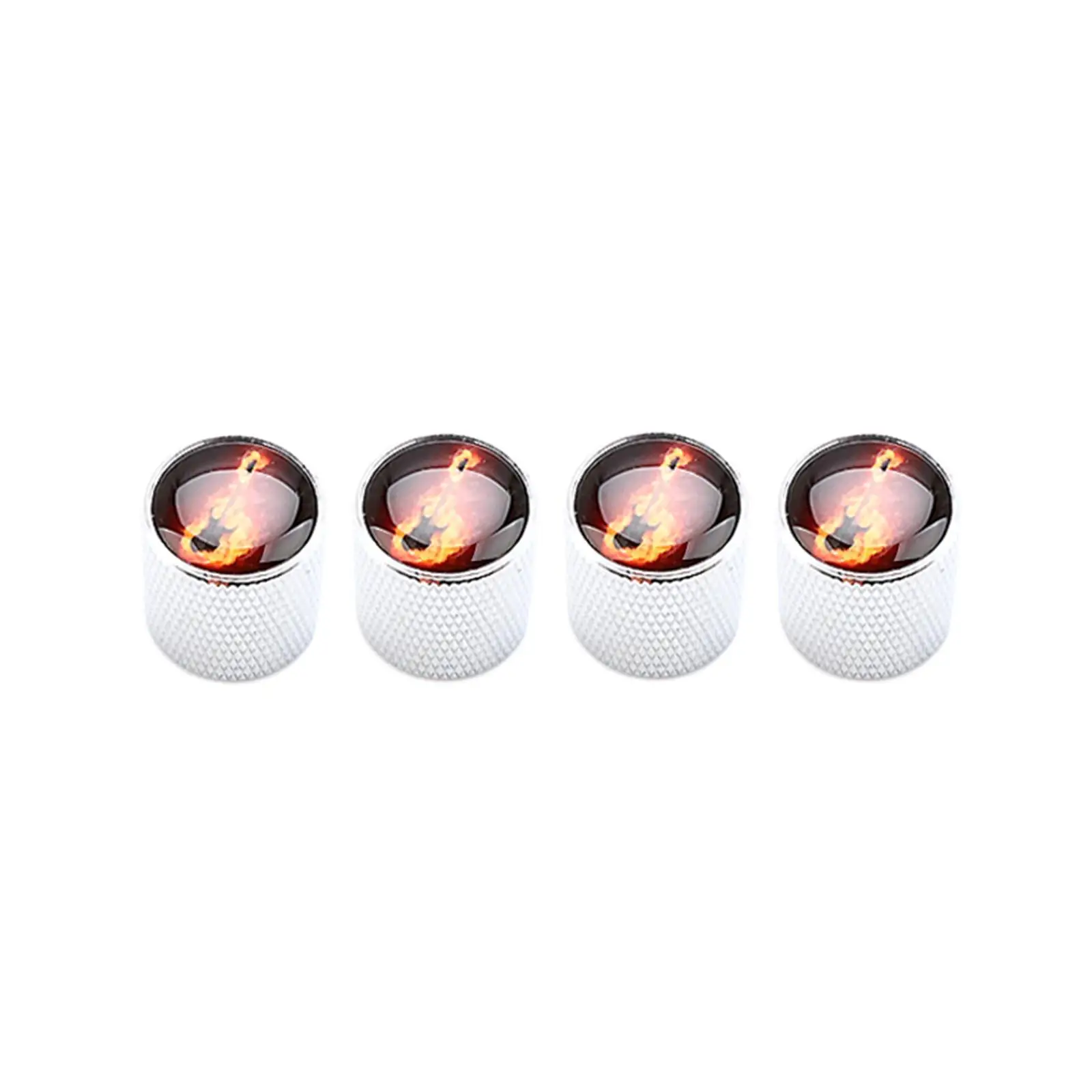 

4x Metal Daily Use Electric Guitar Accessories Timbre Top Hat Style Knobs Brass Outdoor Bass Speed Control Knobs Guitar Knobs