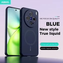 Premium Mini Case - New Magnetic Skin - Feeling Liquid Silicone Drop - proof Cover & Shockproof Bumper for Vivo X200 Pro mini (Blue)