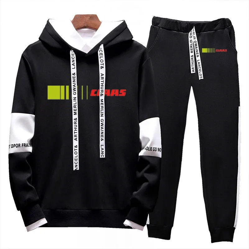 

Claas 2023 Spring And Autumn New Style Popular Print Men Quality Leisure Fashion Lace-up Sets Hoodie Drawstring Sweatpants Suit