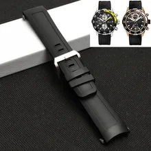 

22mm High Quality Fluoro rubber silicone watch band for IWC Aquatimer Family IW3768/3290/3568/3767 Waterproof Black watch strap