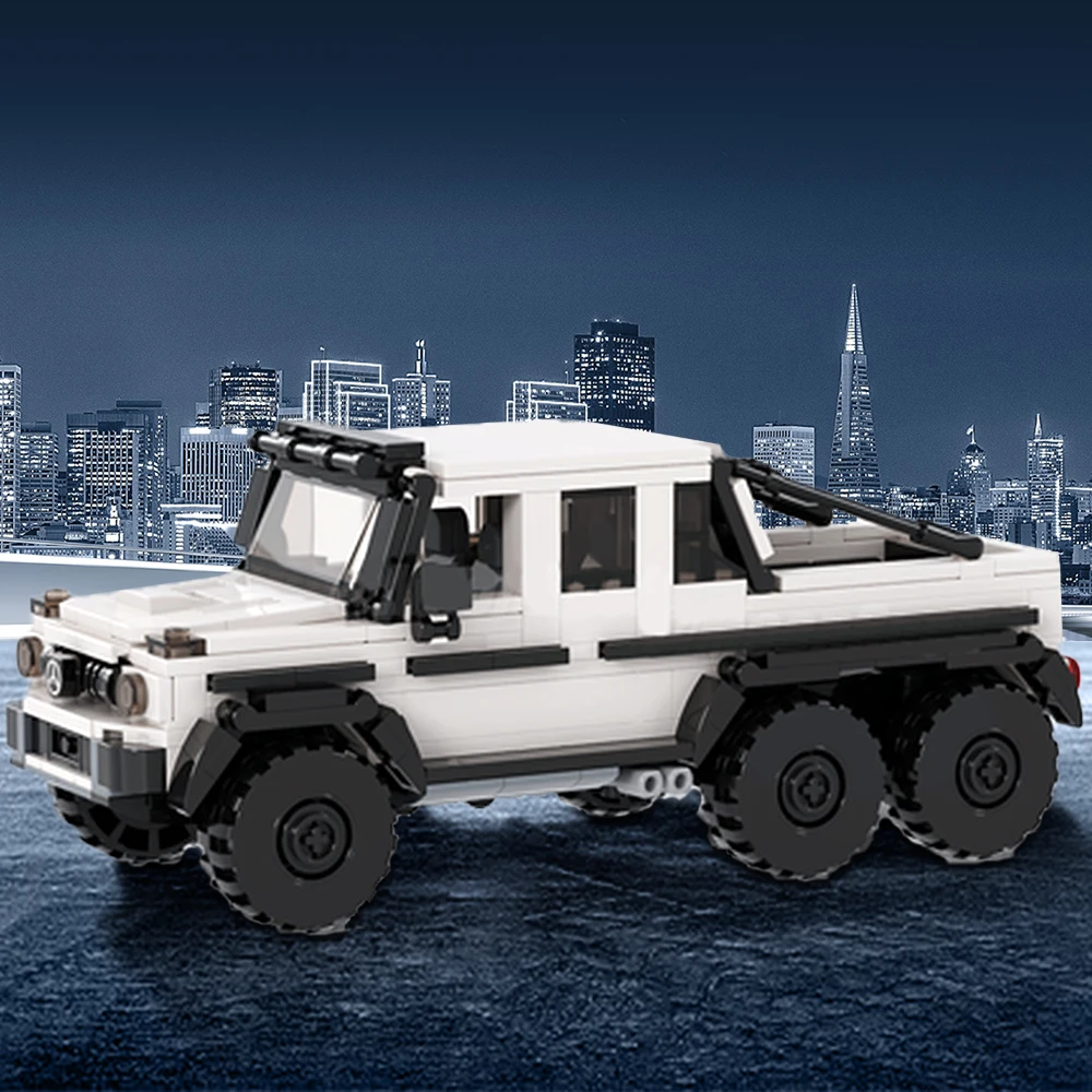 Строительные блоки MOC AMG G63, 6x6, прицеп, роскошные внедорожные строительные блоки, детские игрушки для взрослых, подарки, рождественские подарки