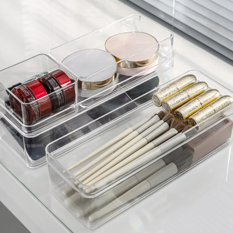 Transparent Basket Lipstick Eye Shadow Makeup Brush Drawer Compartment Storage Box Sorting Box Desktop Storage Box Cosmetics 4