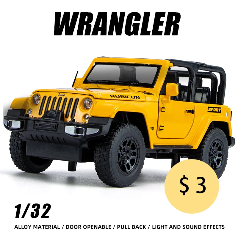 

1:32 Wrangler Off Road Vehicle Alloy Car Model Hot Wheels Premium Fast and Furious One Piece Diecast Metal Toy Gift for Children