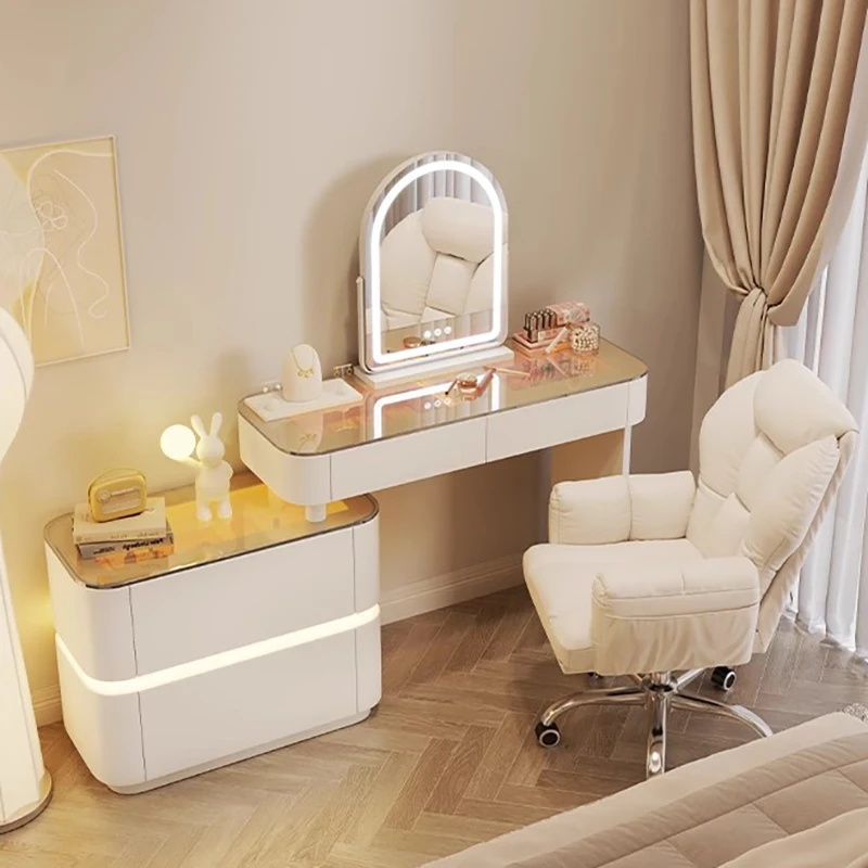 Luxury White Vanity Table Drawer Organizer Simple Makeup Vanity Table  Stylish Nordic Chair Muebles De Dormitorio Furniture - AliExpress 1503