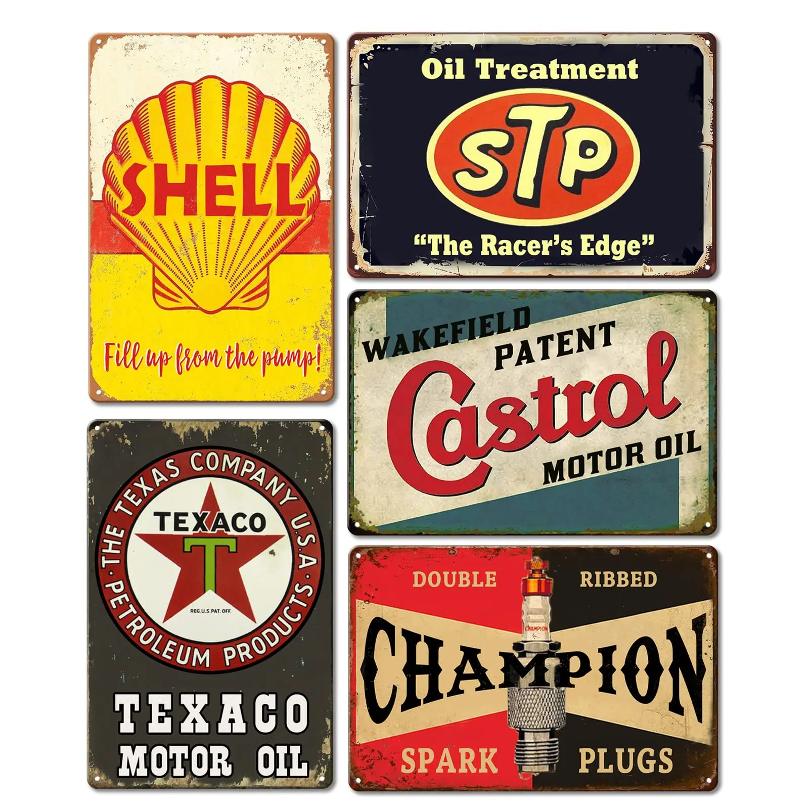 

Metal Tin Signs Retro Garage Signs For Men Wall Decorations Old Car Shop Posters Oil And Gas Station Sign Man Cave Decor 5 Pces