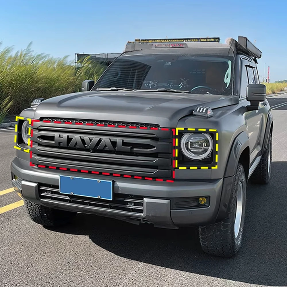 Front Face Racing Grille Net Insect Proof Mesh Cover Styling Exterior Sticker car accessories car reflective stickers For Great Wall GWM Haval H9