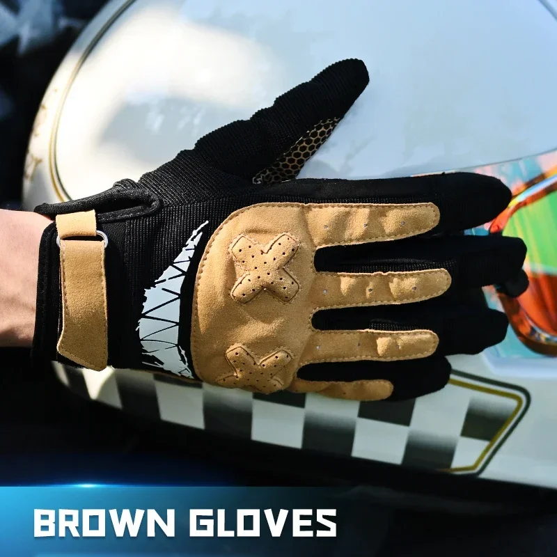 Motorcycle Gloves Knight Summer Perforated Breathable Drop Resistant Macaron Gloves For Men Women Thin Summer Riding