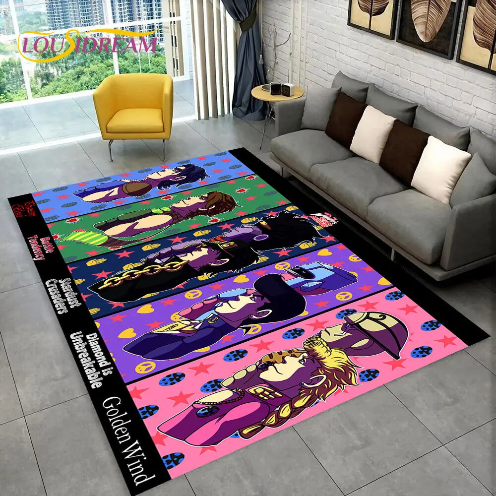 

Anime Jojo's Bizarre Adventure Area Rug,Carpet Rug for Living Room Bedroom Sofa Doormat Decoration, Kid Play Non-slip Floor Mat