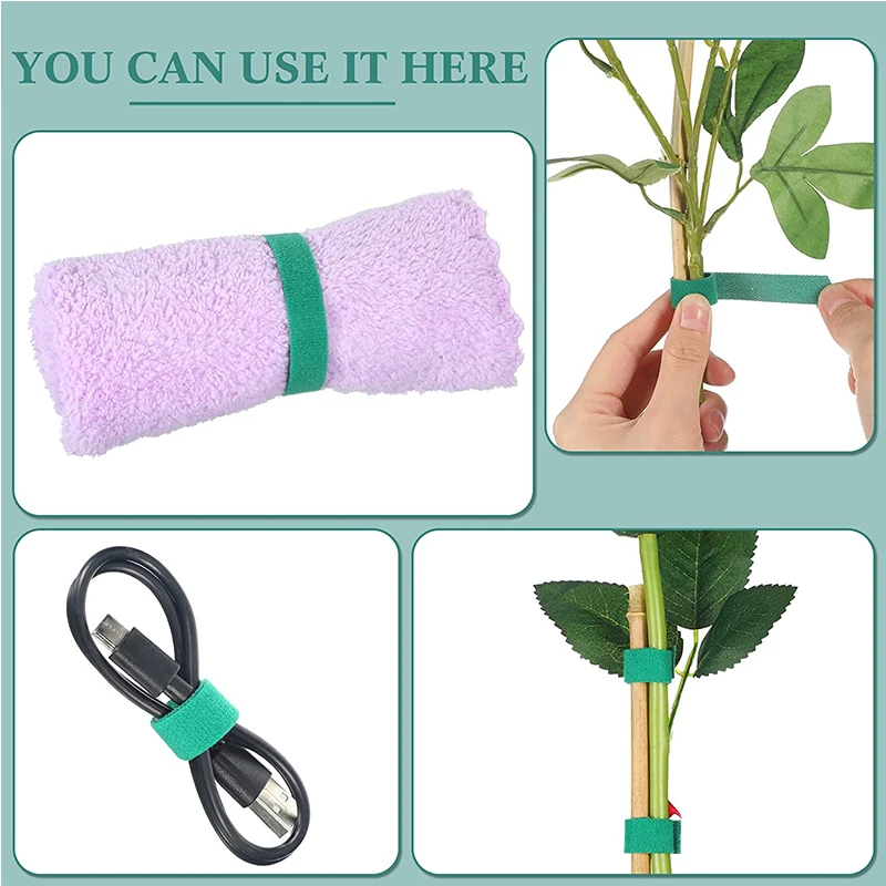 Nylon Plant Ties for Home Garden, Plant Bandage Tie, Hook and Loop Organizer, Bamboo Cane Wrap Support Accessories, 50m