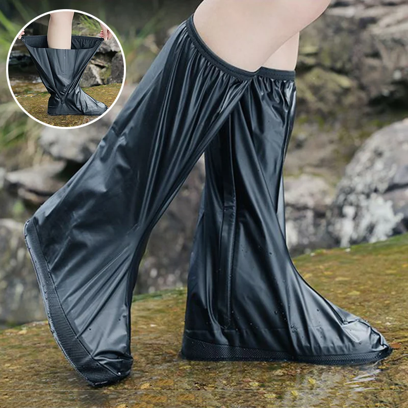 Rain Boot Shoe Cover Black Waterproof with Reflector Anti-Slip Clear Shoes Dust Covers for Motorcycle Bike Rain Cover Men Women shoe covers rain shoe covers rain shoe protector