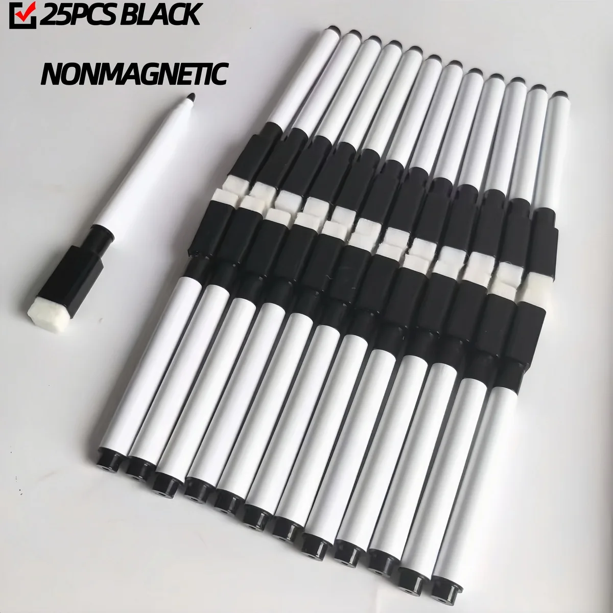 Dry Erase Markers 25Pcs with Eraser Cap White Board Mini for Office School Supplies