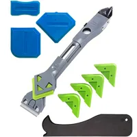 Outil de lissage et de jointoiement 5 en 1, dissolvant de Silicone, outil de coupe et de retrait de scellant avec raclette de coulis pour fenêtres et portes 2