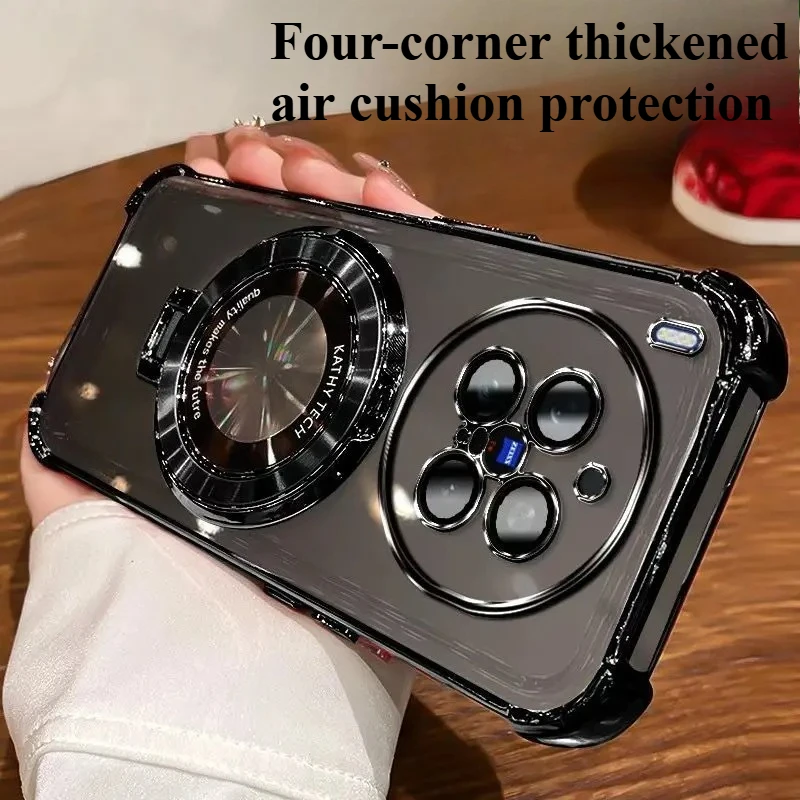 Rotatable Magnetic Stand Phone Case with Anti-Fall Protection and Plating Finish