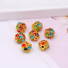  Wholesale 3D 8mm 10mm Round Ball With Hole Sew-on/Glue On Crystal Glass Rhinestones DIY Nail Art Jewelry Making 