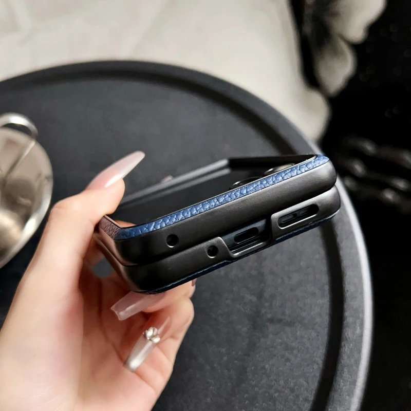 Magnetic Lichee Pattern Ultra-Thin PU Leather Case with Metal Hook - Black