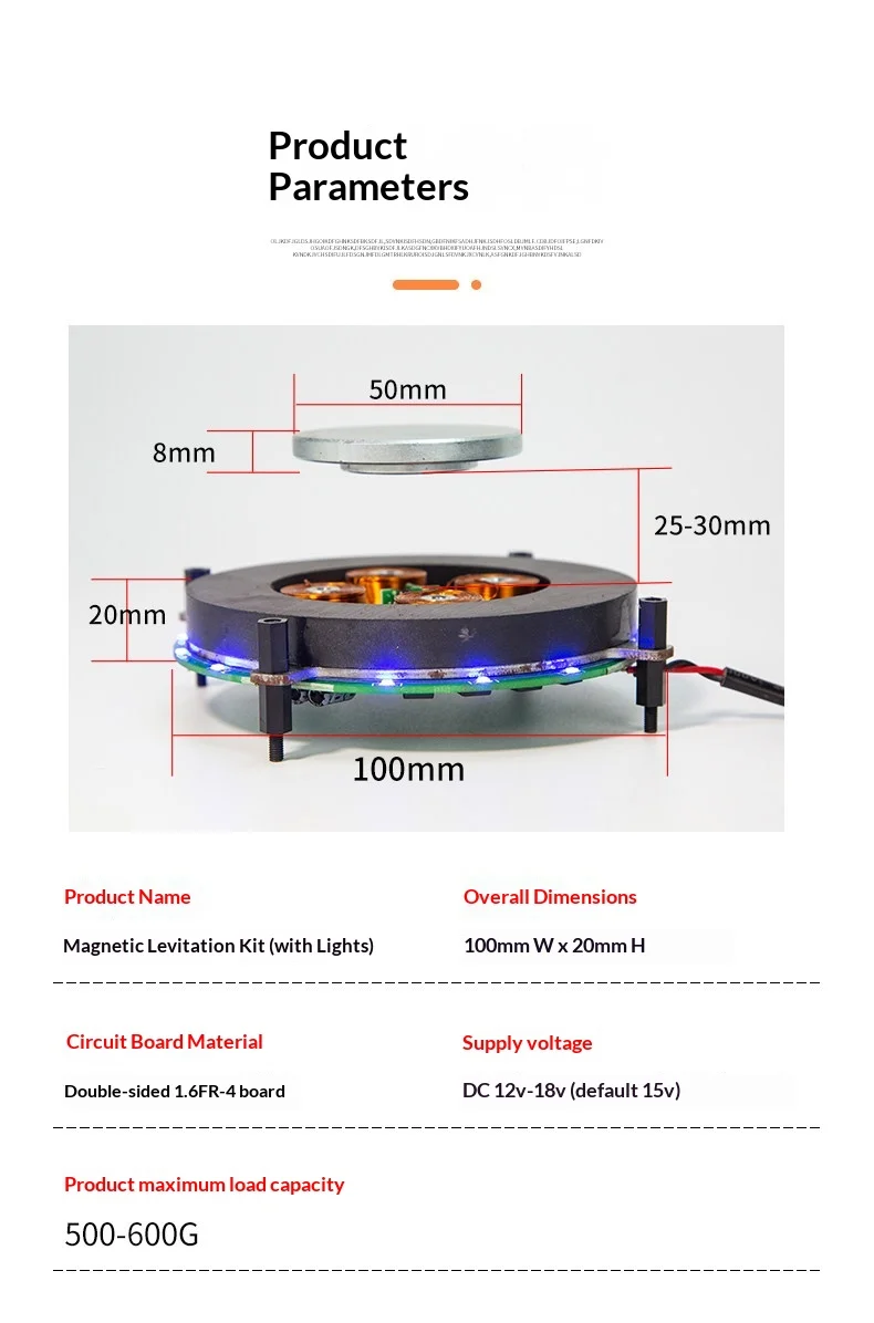 Magnetic levitation 500g large load-bearing magnetic levitation pendant DIY magn