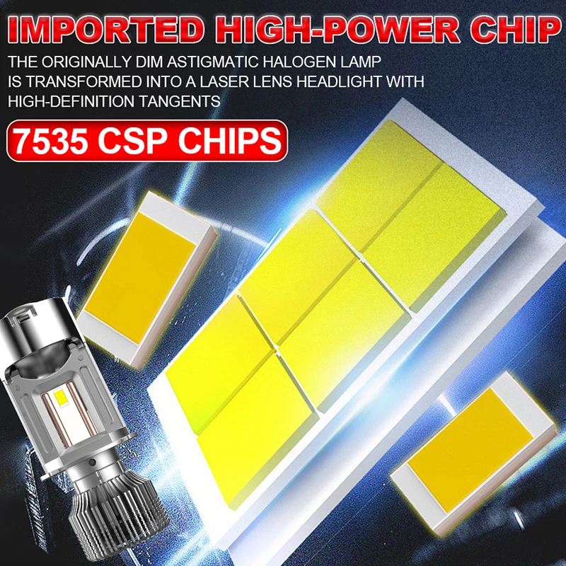 미니 LED 자동차 전구, Canbus 자동 헤드라이트 터보 램프, 이중 프로젝터 렌즈, 플러그 앤 플레이, 듀얼 H4 하이 로우 빔, 12V, 24V, 6000K, 300W