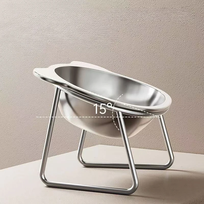 15 ° Neigbarer Erhöhter Hundenapf aus 304 Edelstahl Anti-Vorwürf-Napf für Haustiere Futter- und Wasserschale Wirbelsäulenschutz für Hunde und Katzen – Detail 14