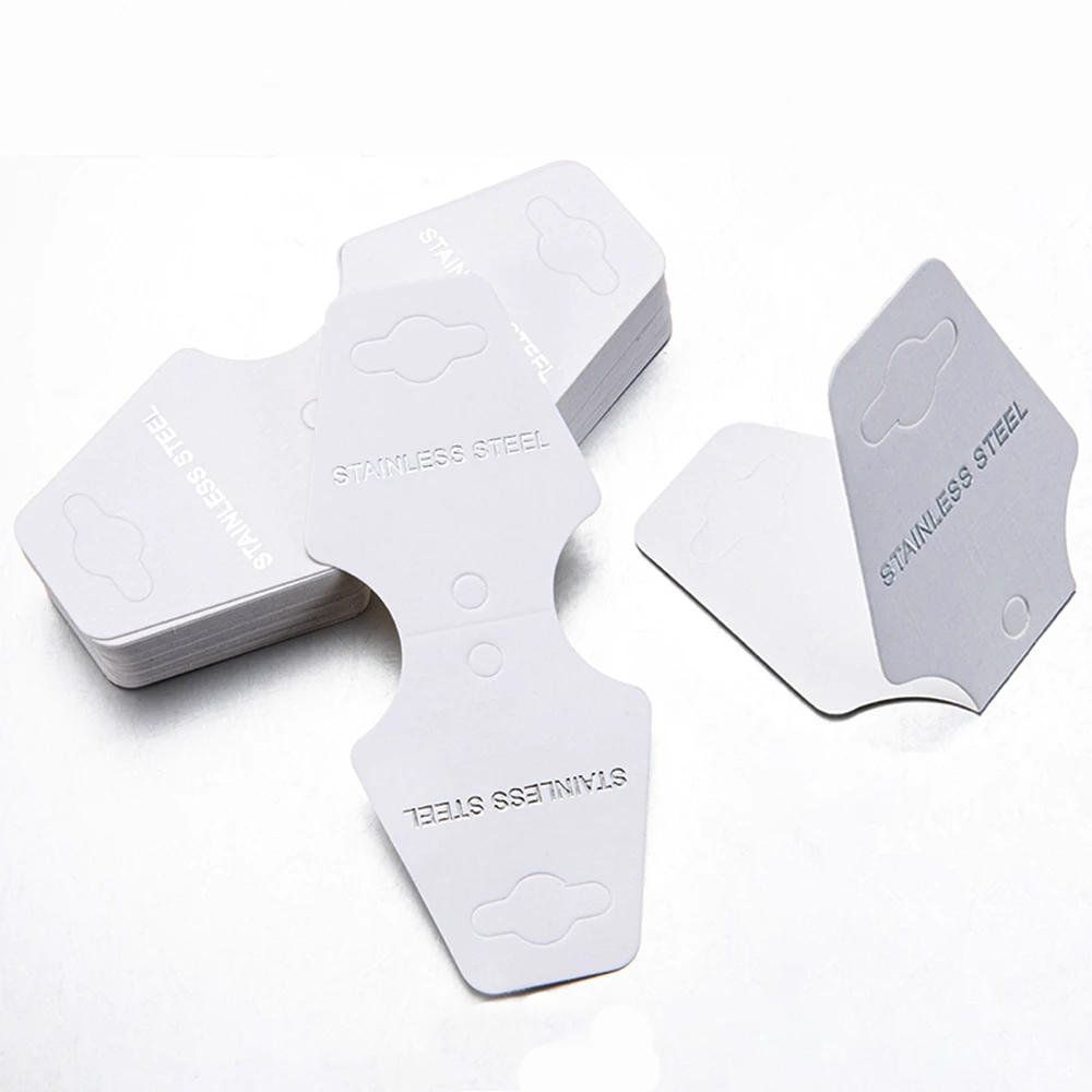 

50pcs Blank Paper Display Card for Stainless Steel Necklace Bracelet Hanging Display&Packaging DIY Jewelry Retail Price Cards