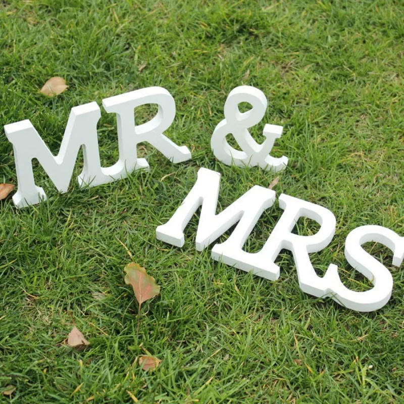 White Wooden Letter Decoration Wall Hanging Home Decoration Birthday Wedding Party DIY Craft Ornaments Shooting Props A-Z 8CM