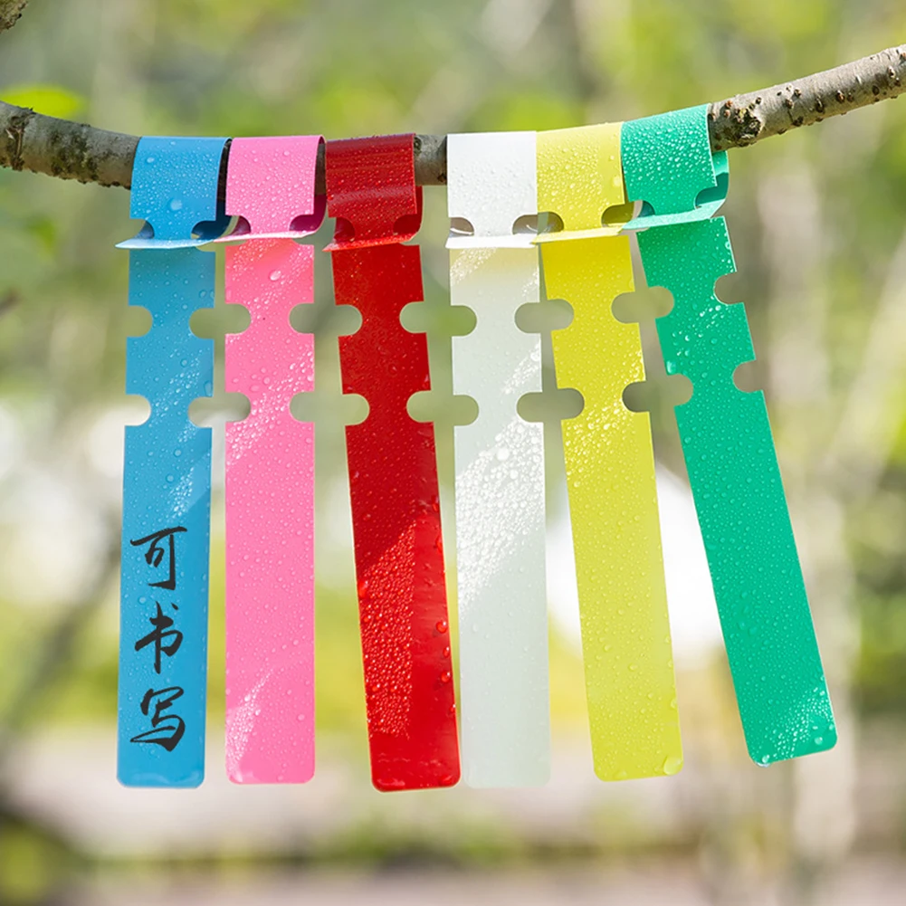 

100Pcs PVC Reusable Garden Plant Nursery Hang Tag Plastic Waterproof Ring Sign Plants Vegetables Labels Markers Tool