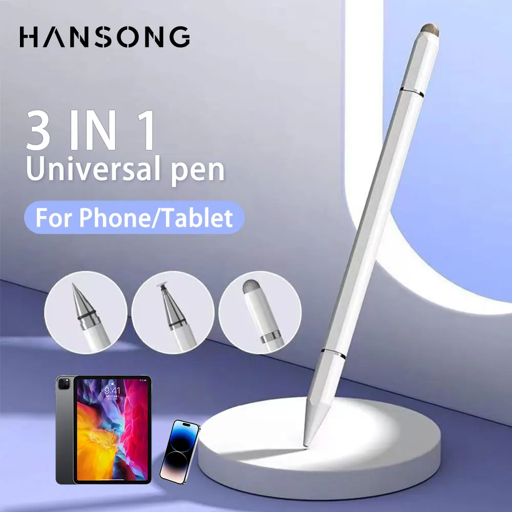 Stylus Pen for iPad, 3 in 1 Universal Magnetic Disc Stylus Pens for iPad/iPhone/Tablet and Other Capacitive Touch Screens,  (wit