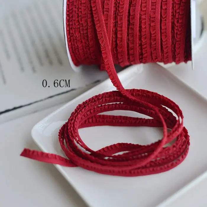 5 Meters Elastic Stretch Lace Trim Ruffle Lace Fabric Ribbon Pleated Webbing Decoration Sewing garment clothes Accesories 6mm lace ribbon lace fabric lace sewing accessories lace accessories