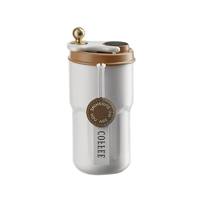 

420 мл цифровая умная чашка для кофе, изоляционная чашка из нержавеющей стали со светодиодным индикатором температуры, термос, бутылка, автомобильная кружка