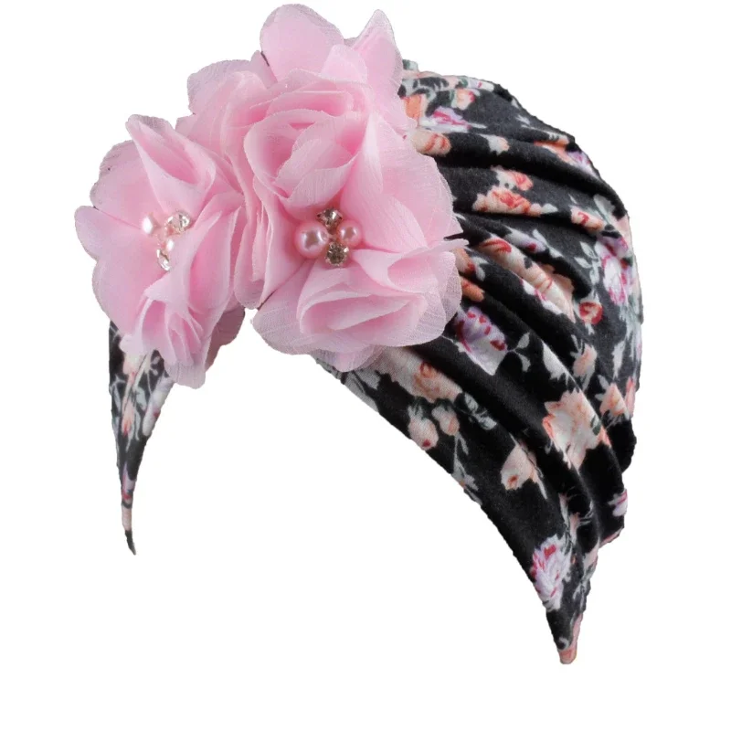Spring Flower Baby Girls Hat for Newborn Soft Cotton Baby Boys Girls Hat Turban Infant Toddler Cap Head Wraps Photography Props baby hat baby photography props