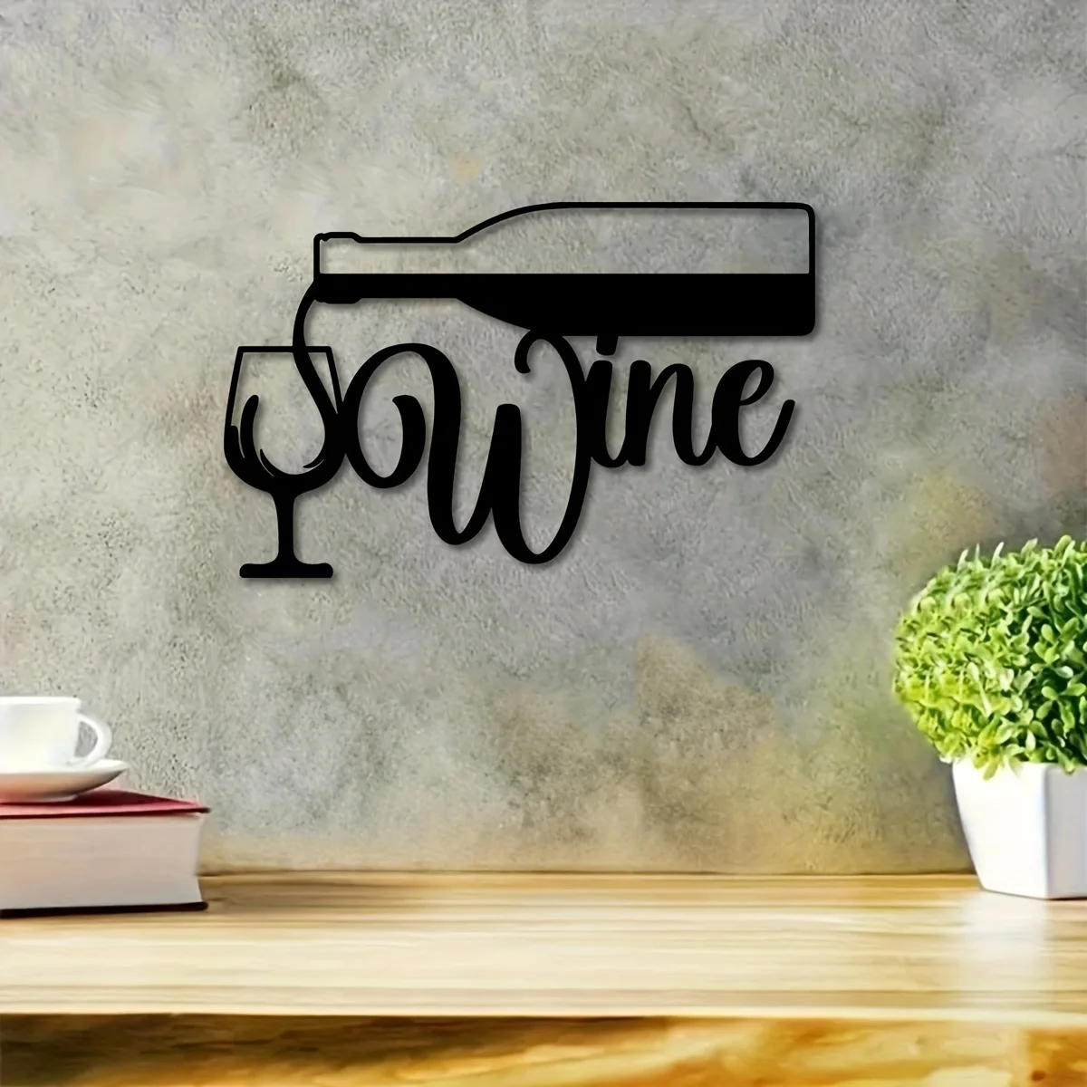 A Wine Glass Wall Art piece, , Beautiful Decoration With Retro decorations, Bar Kitchen Coffee