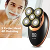 IPX7 Waterproof Electric Shaver Razor for Men Beard Hair Trimmer Rechargeable Bald Head Shaving Machine LCD Display Grooming Kit 4
