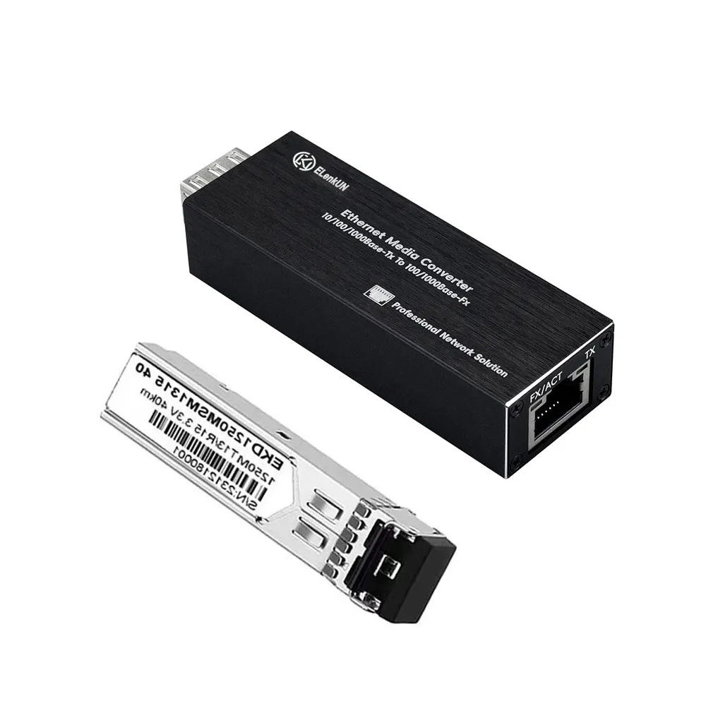 Mini Gigabit SFP Media Converter,1000M RJ45 to SFP Fiber Media Converter,10/100/1000Mbps Ethernet to Fiber Optical Transceiver