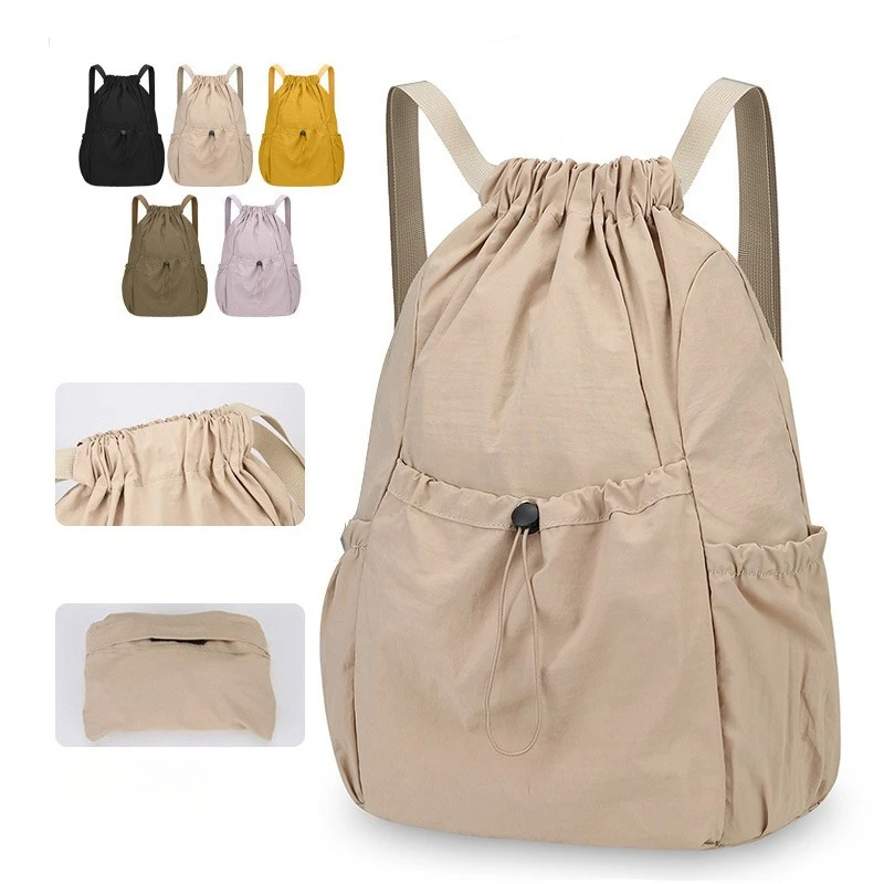 Lightweight Drawstring Backpack for Men and Women Universal Large Capacity Outdoor Commuting Leisure Foldable Bag Сумка - 2