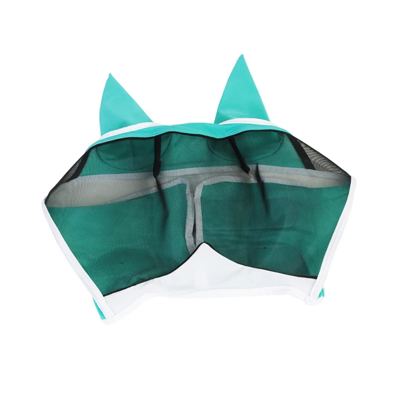 Horse Mask Horse Face Anti-Mosquito Cover Anti-Flyworms Insect Breathable Stretchy Knitted Mesh Protect Mask Equestrian Supplies