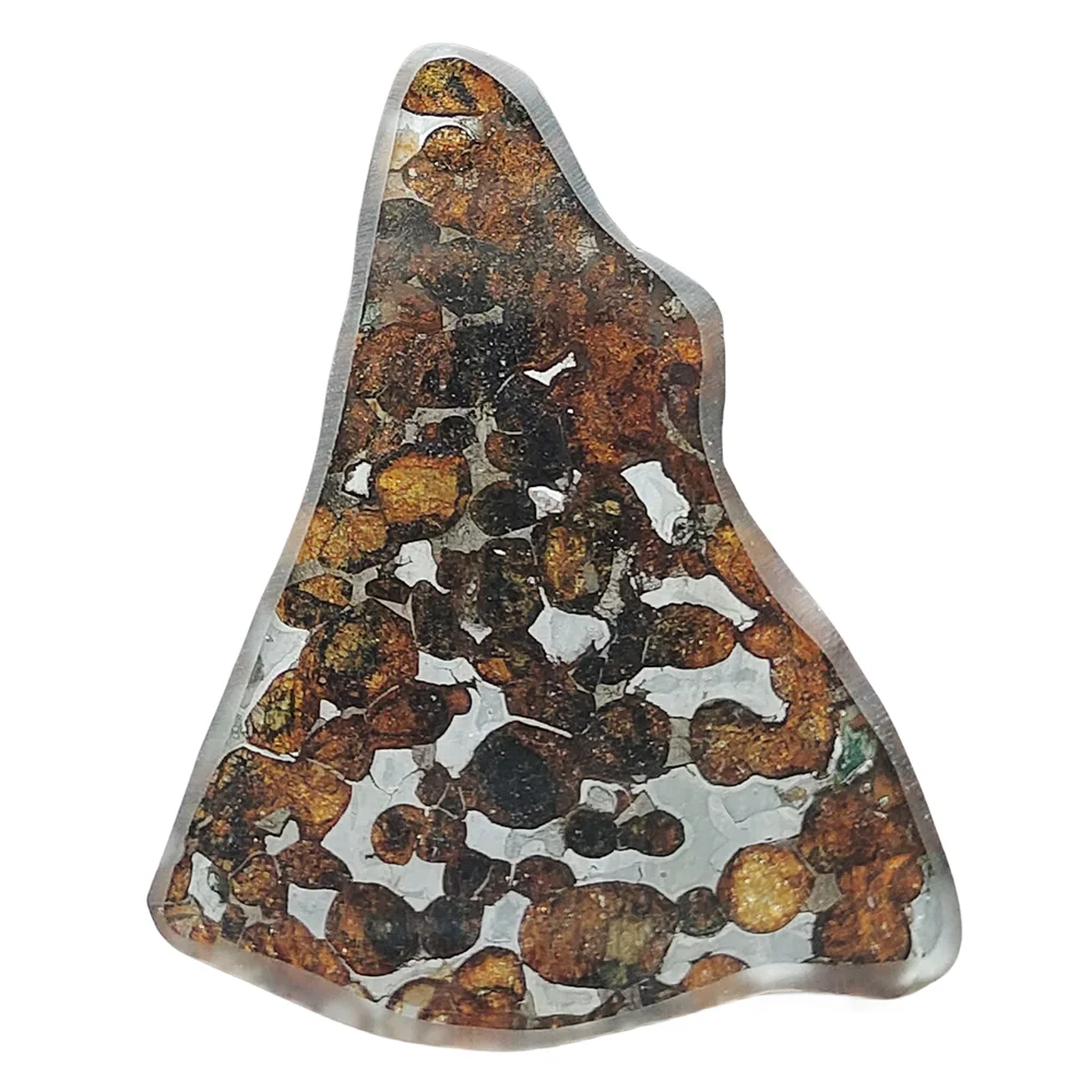 

15.7g SERICHO Pallasite Olive Meteorite Slices Natural Meteorite Material Olive Meteorite Specimens - From Kenya - TA219