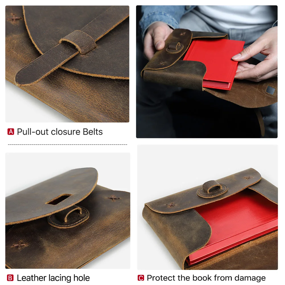 CONTACT'S FAMILY 100% Nubuck Custom Retro Leather Book