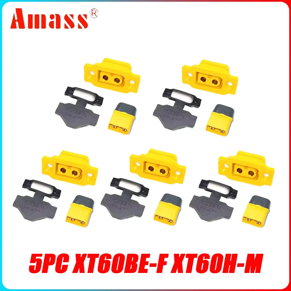 5PCS Amass XT60BE-F & XT60H Batterie Vergoldet 30A Hochstrom Sicher Männlich/Weiblich Stecker Anschlüsse für RC DIY Modell Flugzeuge