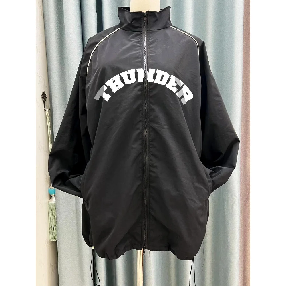KPOP ATEEZ THE FELLOWSHIP : BREAK THE WALL 2022 WORLD TOUR Thunder Print Harajuku Cardigan Stand Collar Zipper Jacket Outerwear 5