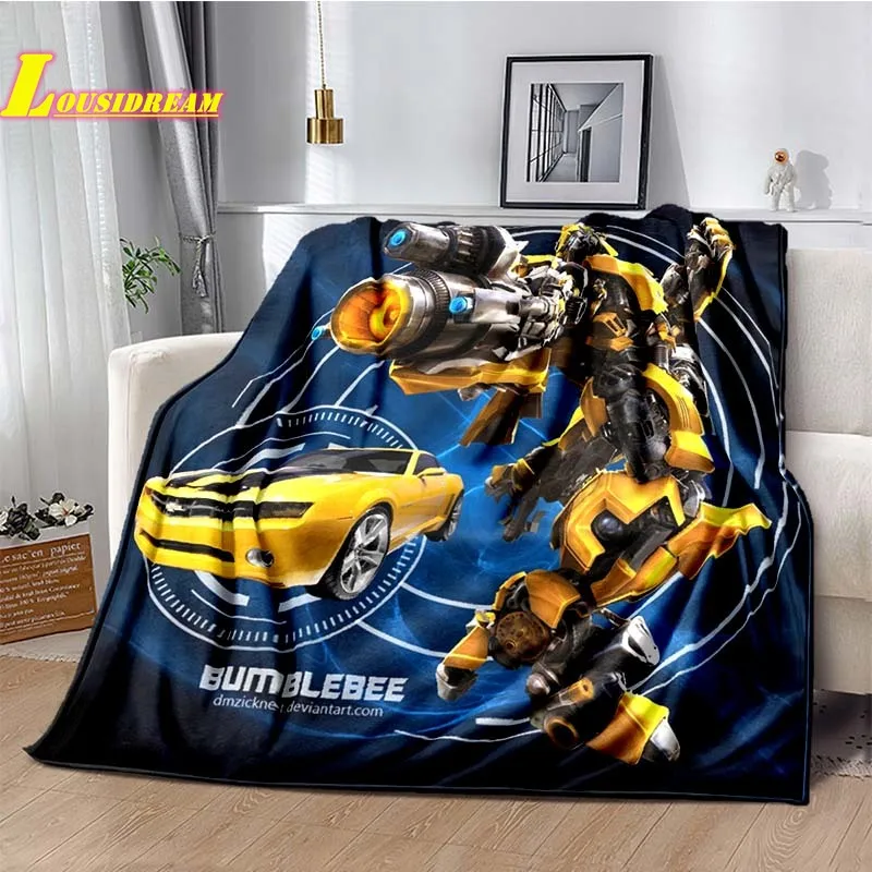 Popular cartoon Autobot T-Transformers fashion soft flannel blanket sofa bed cover outdoor picnic warm blanket birthday gift 6