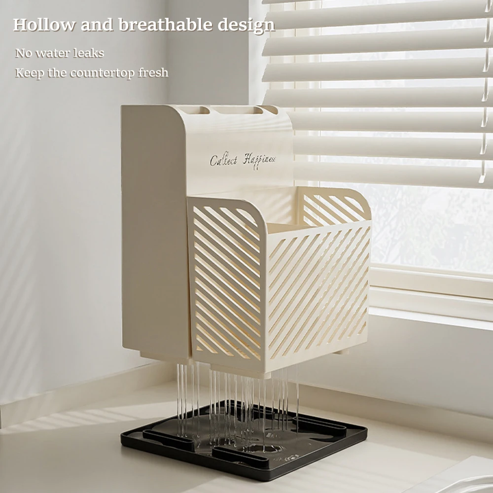 Multifunction Draining Cutlery Storage Rack Plastic Drain Chopsticks Cage Knife Holder Tableware Organizer Kitchen Utensil Rack 3