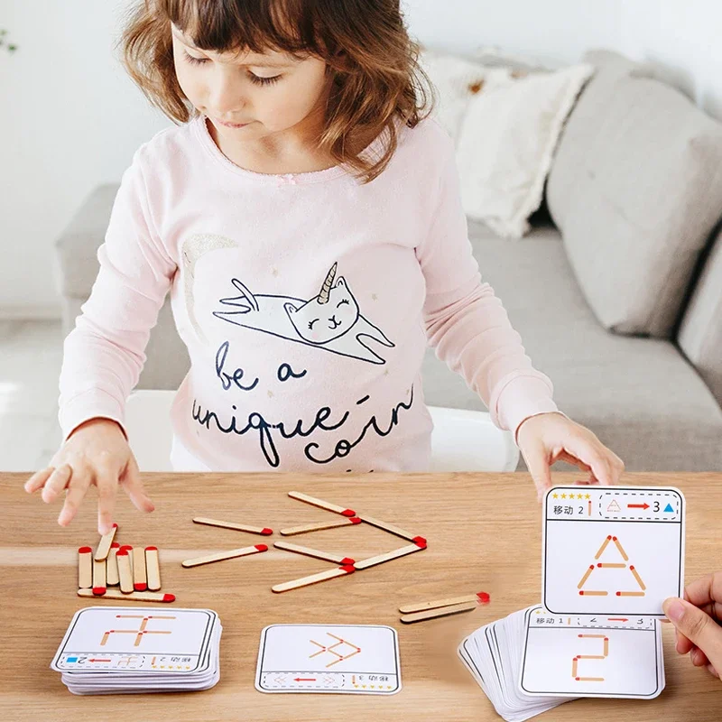 Montessori Wooden Logic & Geometry Puzzle Game for Kids - Educational DIY Toy for Critical Thinking