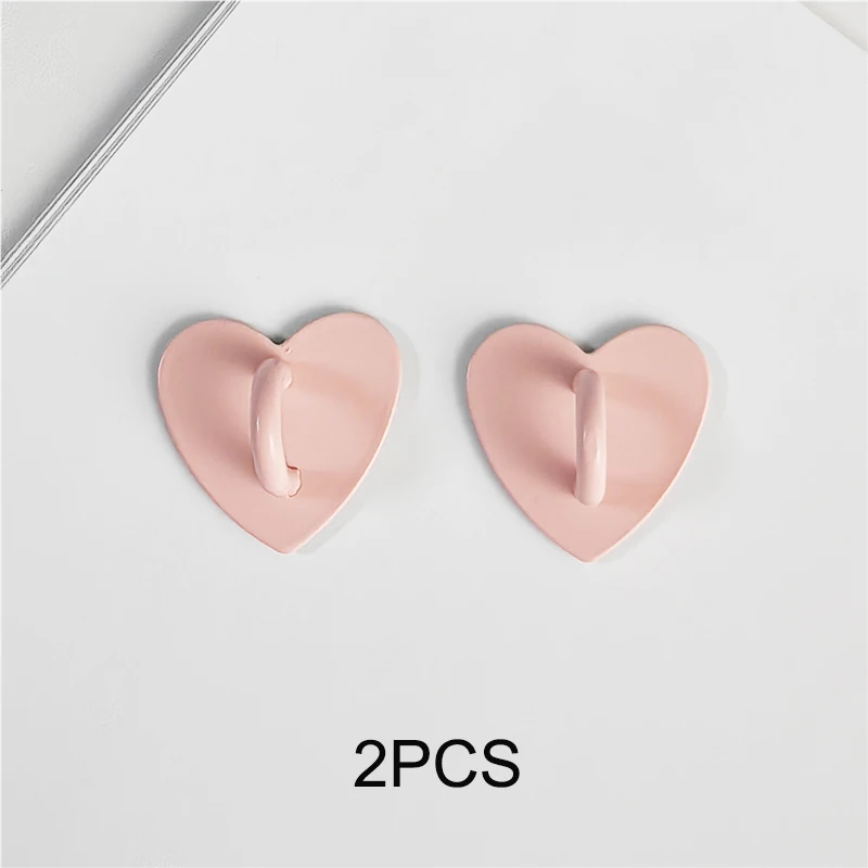 Heart-Shaped Metal Phone Ring Holder – Self-Adhesive Charm and Pendant Hook Accessory