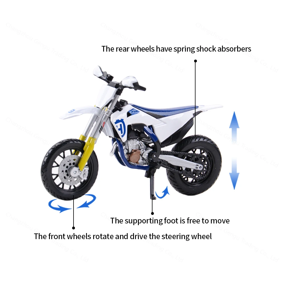 Bburago 1:18 Husqvarna FS 450 Supermoto Static Die Cast Vehicles Collectible Hobbies Motorcycle Model Toys 2