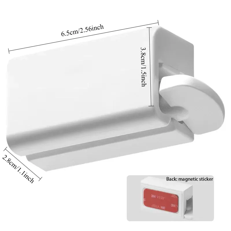 Wall Mounted Toothpaste Holder with Magnetic Sticker No Drill Facial Cleanser Storage Rack Bathroom Toothpaste Squeezer 6