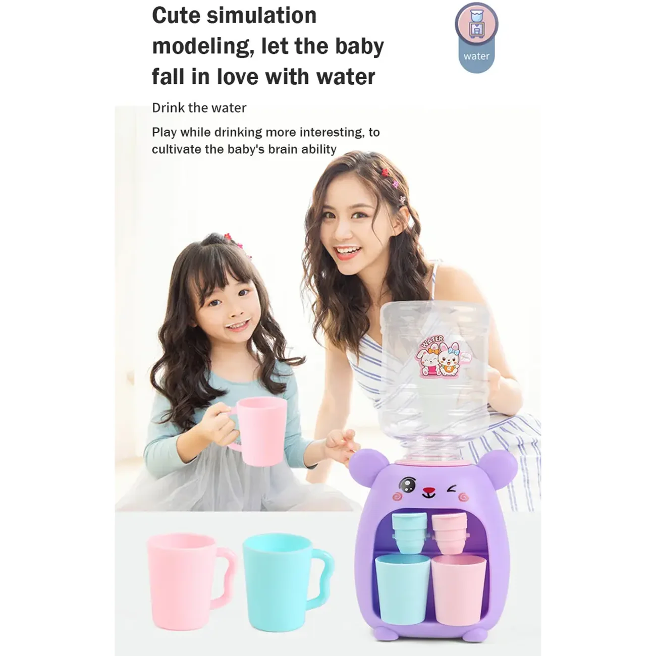 1pc Mini Kitchen Simulation Toy Children Children Role Play Miniature Rabbit Water Dispenser Play House Toys Children'S Gifts 3