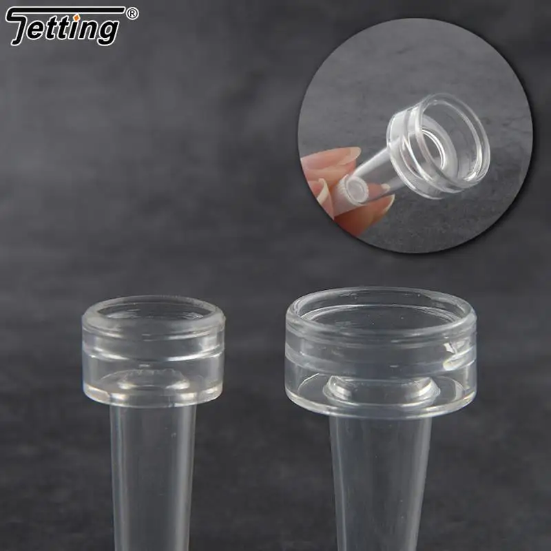 10Pcs Mini Refillable Bottles Sample Empty Bottle With Cap, Trumpet Head Transparent Powder Filling Bottle Skin Care Tools